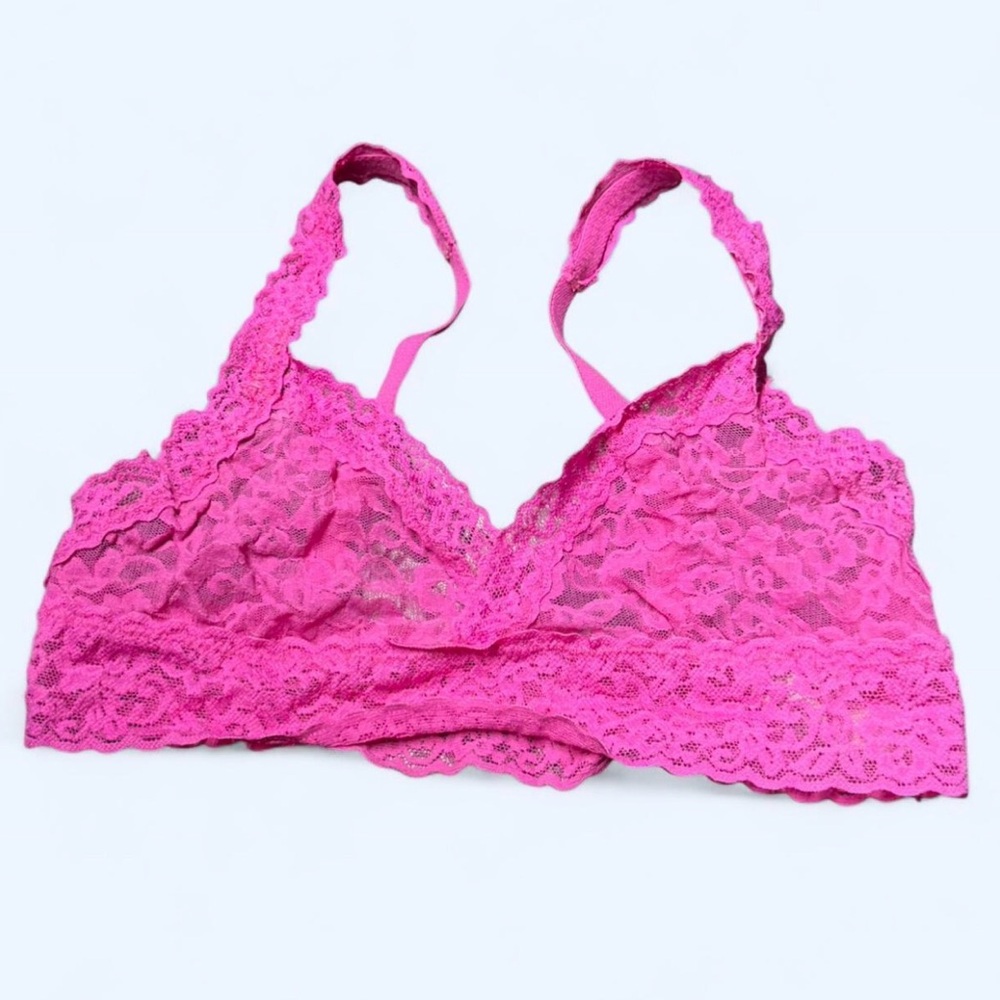 bp Bright Pink Lace Bralette